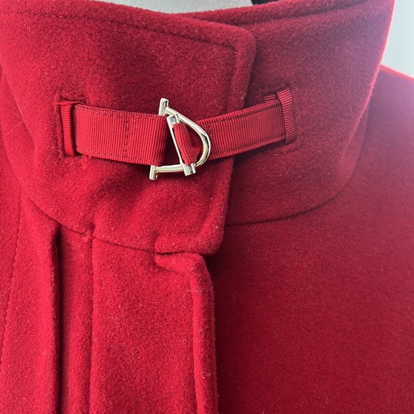 Fleet Street Red Wool Midi Driving Coat - Picture 12 of 16